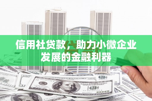 新乐信用社贷款，助力小微企业发展的金融利器